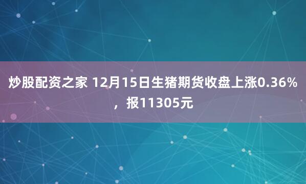 炒股配资之家 12月15日生猪期货收盘上涨0.36%，报11305元